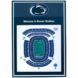 sign with Penn State Athletic Logo, Welcome to Beaver Stadium, and seating chart